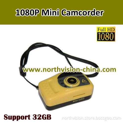 1080P Mini Camcorders 1920*1080 AVI 30fps Support 1-32GB TF Card
